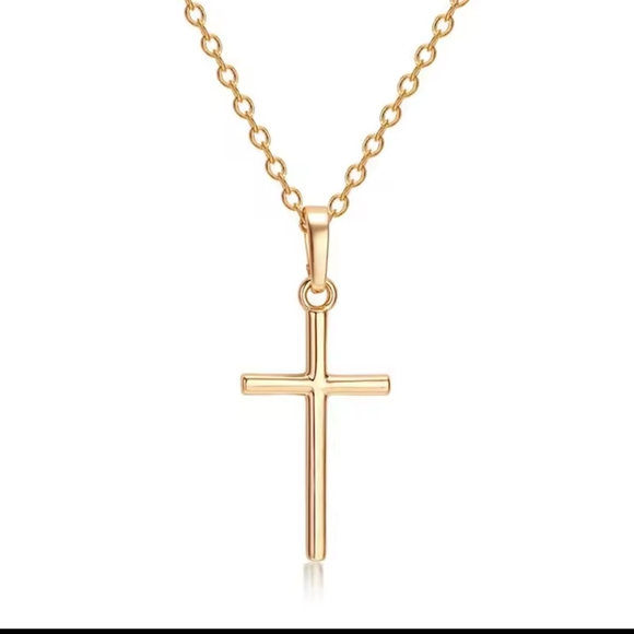 Silver Cross Necklace Women's Gold New f20 - Picture 5 of 6